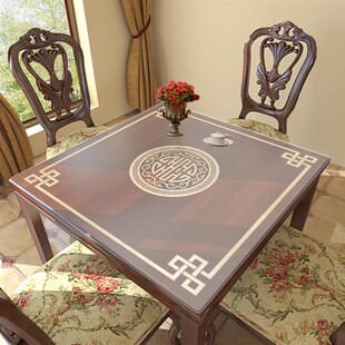 正方形老式四方桌布防水防油免洗防烫茶几麻将机pvc软玻璃餐桌垫