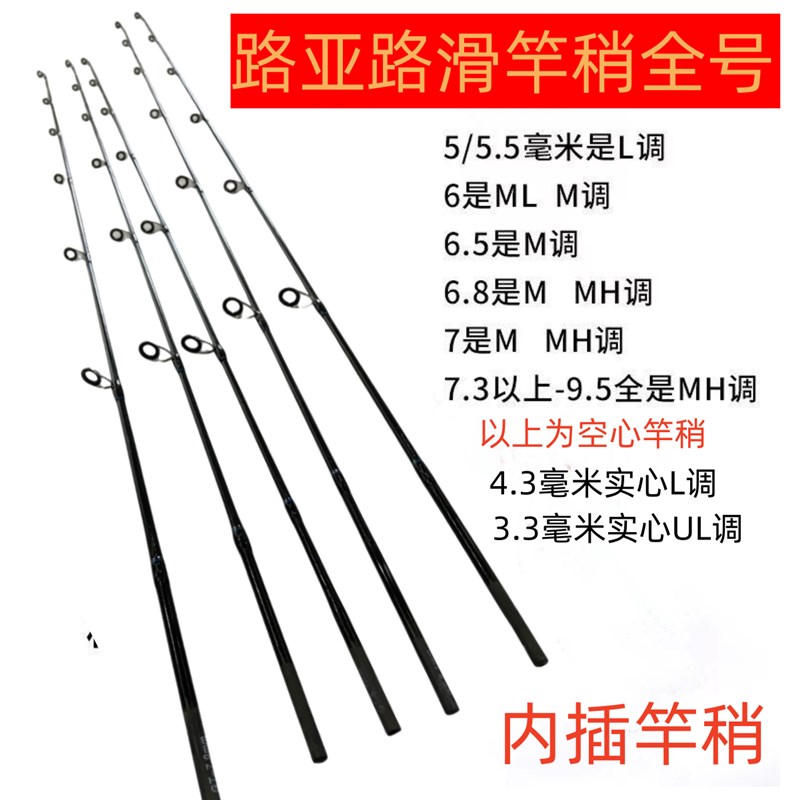 路亚配节一节竿稍内插路亚节2.1米2.4米碳N素路亚配节路滑一节竿
