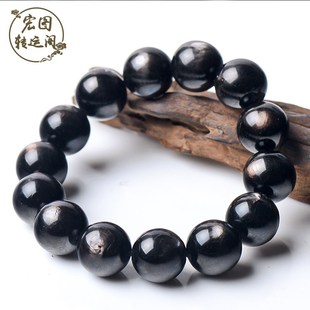 天然金运石手链带金眼效应水晶男女款F古埃及原矿银线石手串超个