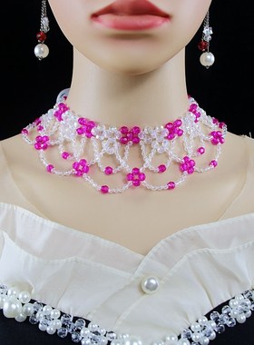 新款高级感秧歌亚克力项链女锁骨颈链百搭贵妃服脖子饰品颈带项圈