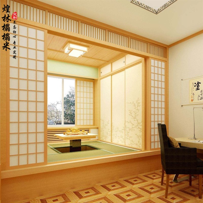 实木日式推拉门榻榻米床衣柜一体格子门樟子门窗隔断移门全屋定制