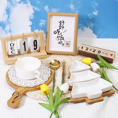 幼儿园食a谱拍照餐盘餐食美食拍照托盘拍照装饰道具日历摆件餐盘