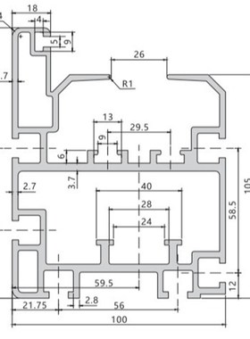 纽仕100127重型三倍速导轨铝型材适配节距3L8.1链条总装线轨道铝