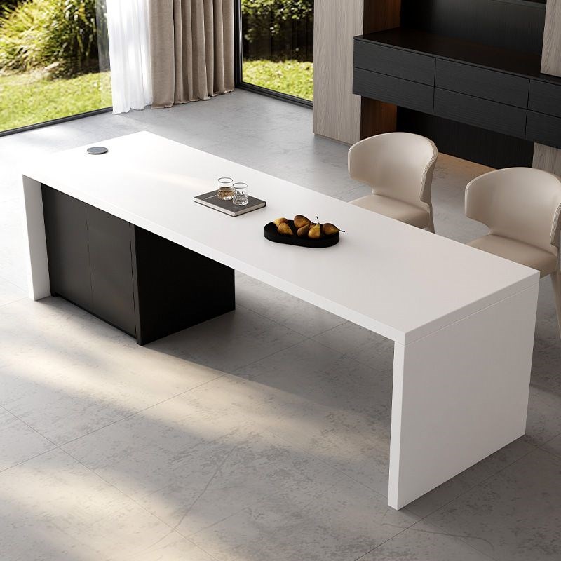 齐平岛台餐桌一体家用窄倒台小户型厨房吧台隔断小型岩板中导台