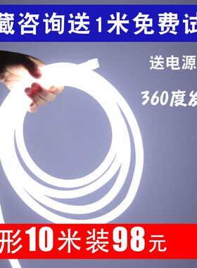 户外防水灯带亮化工程o超亮外墙装饰柔性霓虹灯条LEDW圆形灯带高