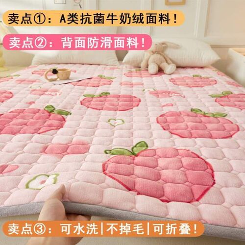 铺垫加厚加绒被床褥床p垫家用绒冬季牛奶学生褥子单人软垫毛毯宿