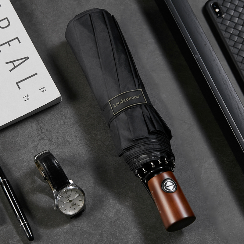 德国复古木柄g全自动折叠雨伞男士大号加固加厚结实抗风晴雨两用