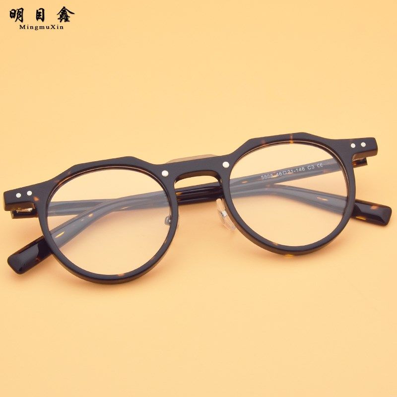 复古板材框老花镜男清防蓝光智能渐进多焦点远近两用眼镜女时尚