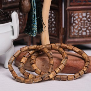 无注油无香精无压缩 绿奇楠沉香桶珠手串 中国沉香文化博物馆