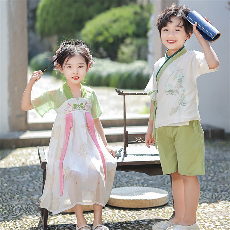 幼儿园园服六一i表演服大班毕业汉服中国风唐装小学合唱舞蹈演出