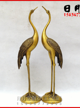 铜器铜仙鹤一对铜鹤归鹤丹顶v鹤黄鹤归来家居饰品礼品摆件镇宅招