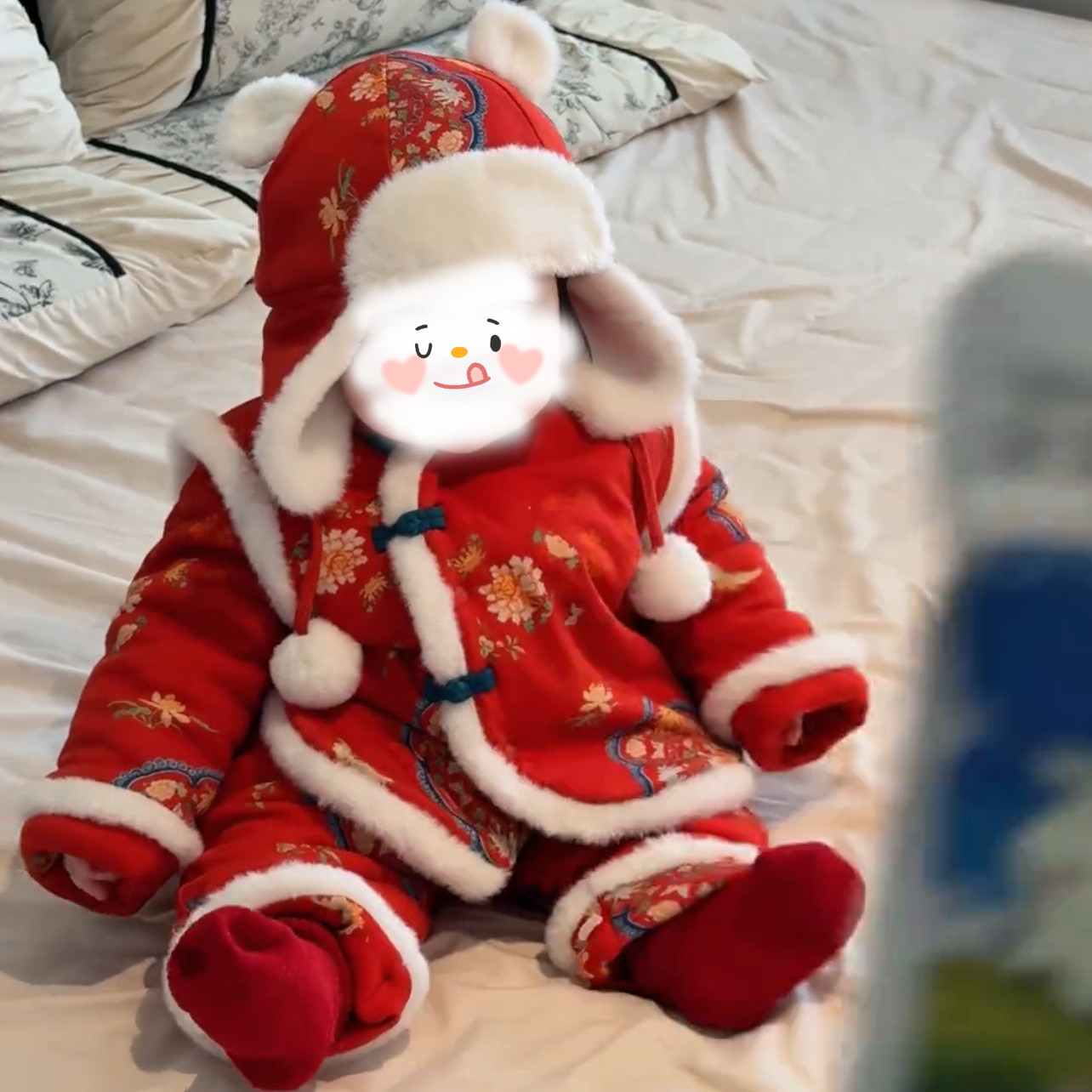 喜庆红色新中式棉衣秋冬季套装2025新款抓周拜年棉服儿童男女童