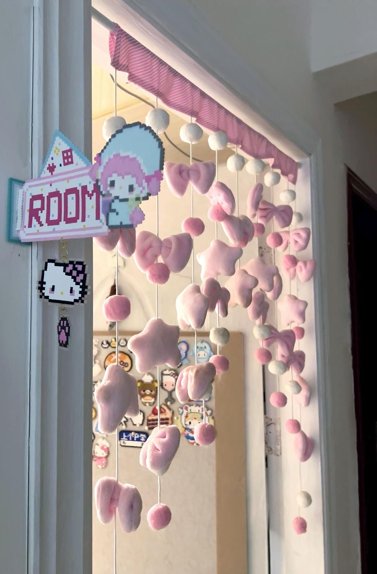 新款粉色少女心卫生间卧室门帘挂帘隔断帘网红女新款家用爱心门帘