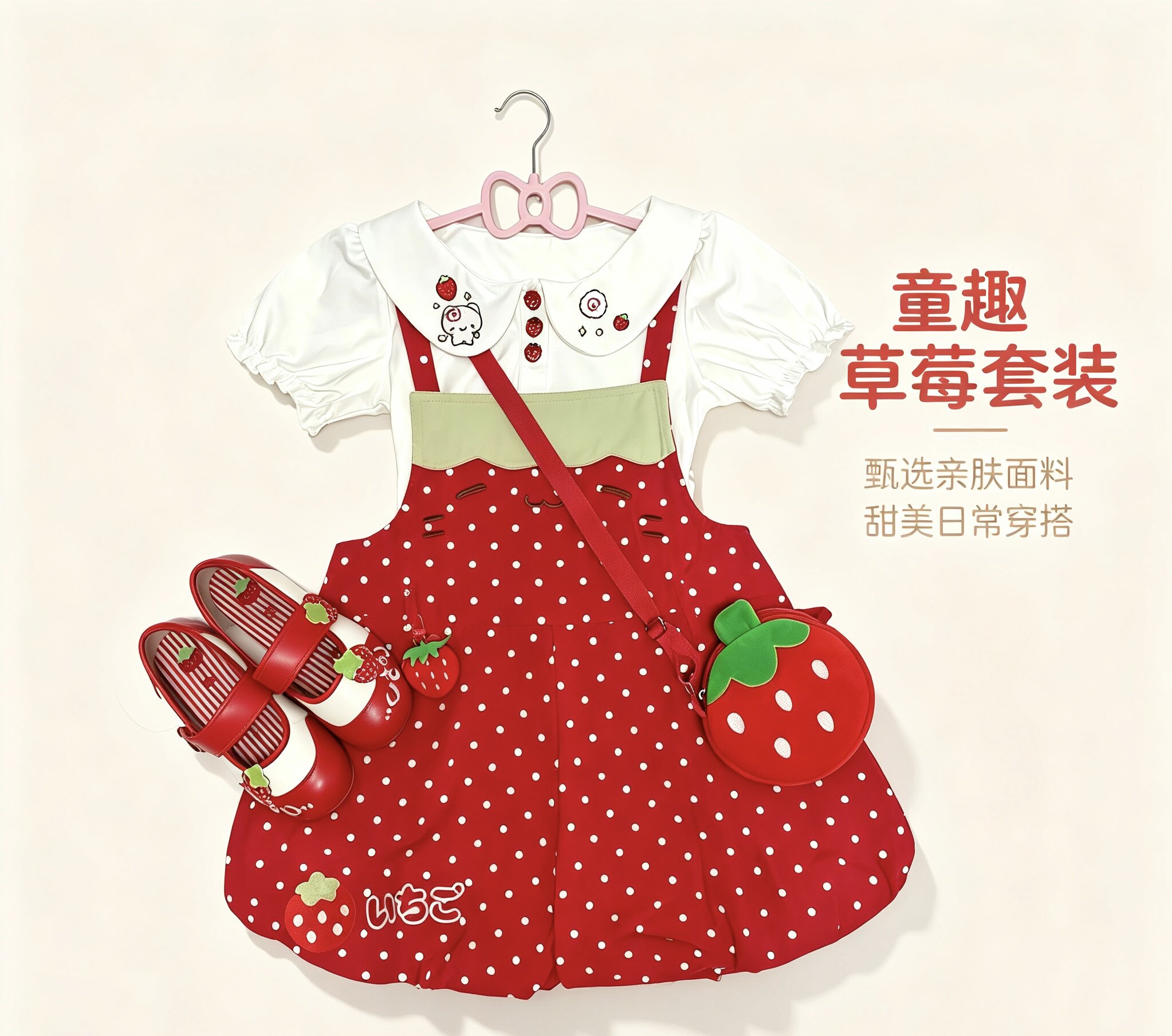 女童连衣裙春夏款2026新款宝宝洋气儿童小女孩时尚甜美心形背带裙