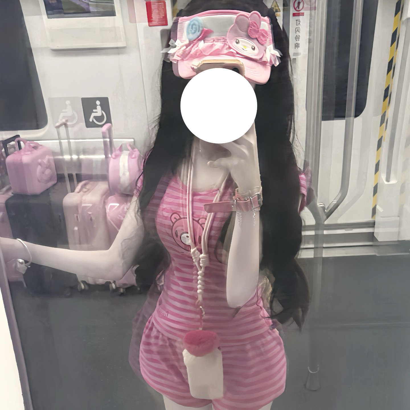 短袖短裤套装条纹粉色2026家居服套装夏季卡通小熊可爱风睡衣女