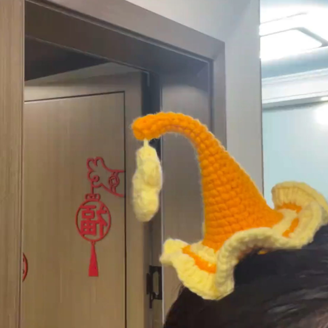 女巫帽发夹diy材料包钩织彩色新款迷你发夹可爱创意精灵帽子发夹