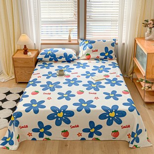 2025新款 老粗布床单三件套全棉可机洗凉席不起球 原棉包边工艺款