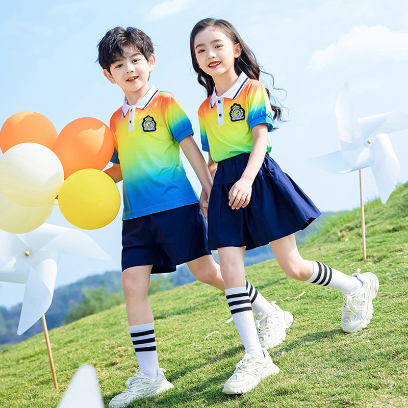 幼儿园园服毕业服小学生校服夏季速干运动套装学院风夏装儿童班服