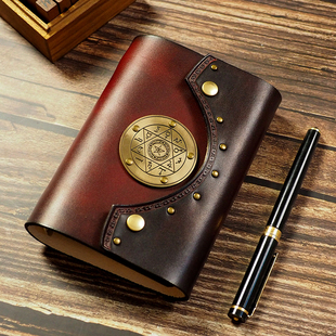 A7A6A5活页魔法阵手账本工复古牛皮质手工定制线圈日记事帐本