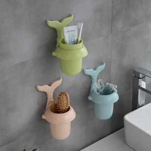 卫生间免打孔置物架壁挂洗漱杯收纳架家用多功能牙刷牙桶牙刷架