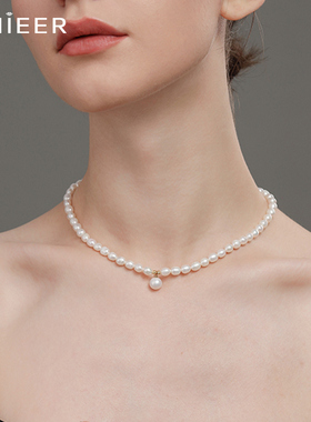天然淡水珍珠简约项链时尚气质设计锁骨锁骨链复古小众高级颈炼女