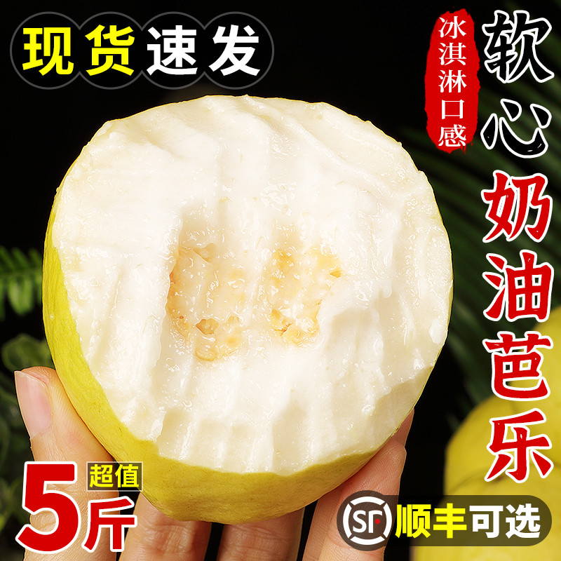 广东软糯奶油芭乐5斤新鲜水果当季软心番石榴鸡屎果白心芭乐包邮3