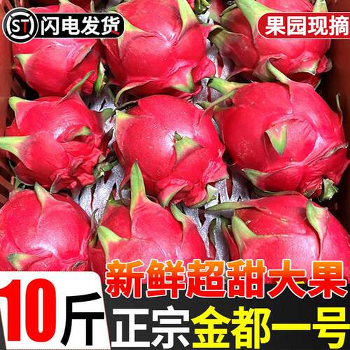 云南金都一号红心火龙果5斤整箱大果当季新鲜水果红肉密宝包邮10