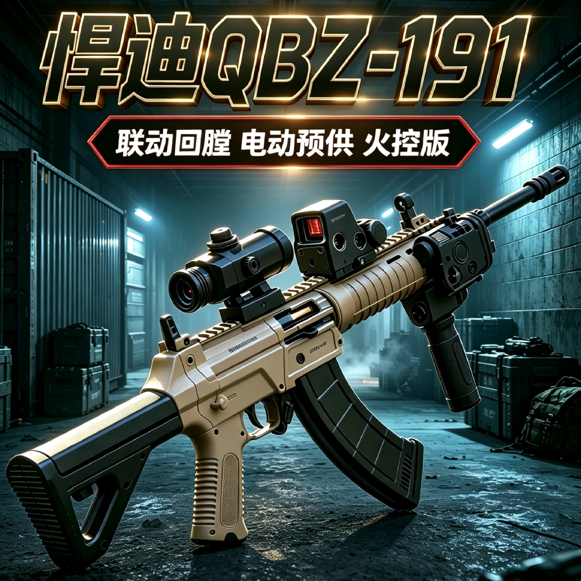 悍迪QBZ191电动软弹枪男孩仿真玩具枪火控版联动回膛男孩户外玩具