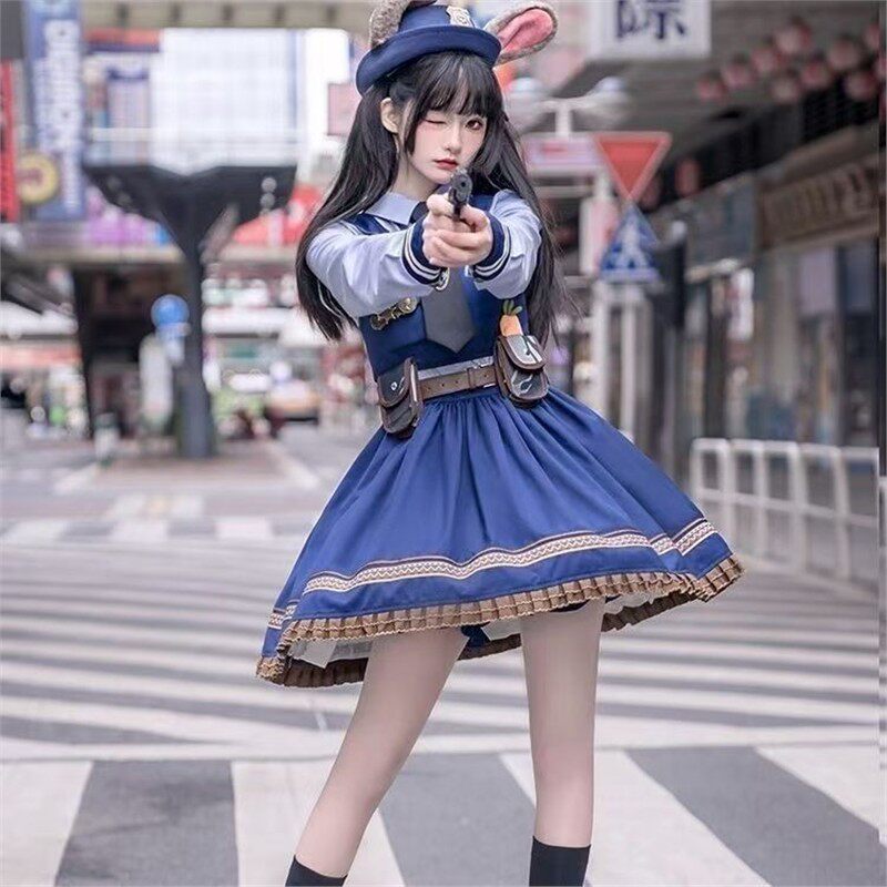 成人兔子警官洛丽塔朱迪cos服学生漫展二次元卡通角色连衣裙套装