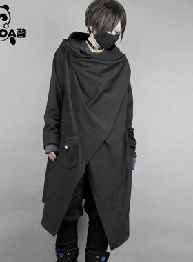 deorart秋新日本原宿哥特朋克黑色外套罩衫暗黑骑士男女披风风衣