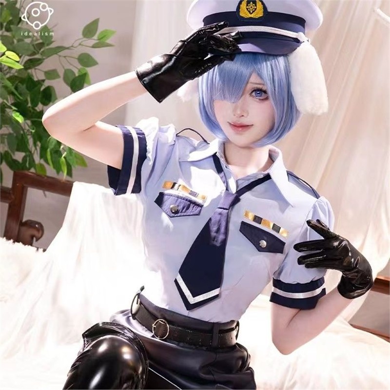 从零开始的异世界生活cos服装犬耳警官蕾姆女制服cosplay万圣节图片