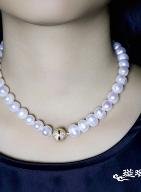 璇瑶令 天然正品淡水珍珠项链 个性大珠子颈链送妈妈婆婆生日礼物