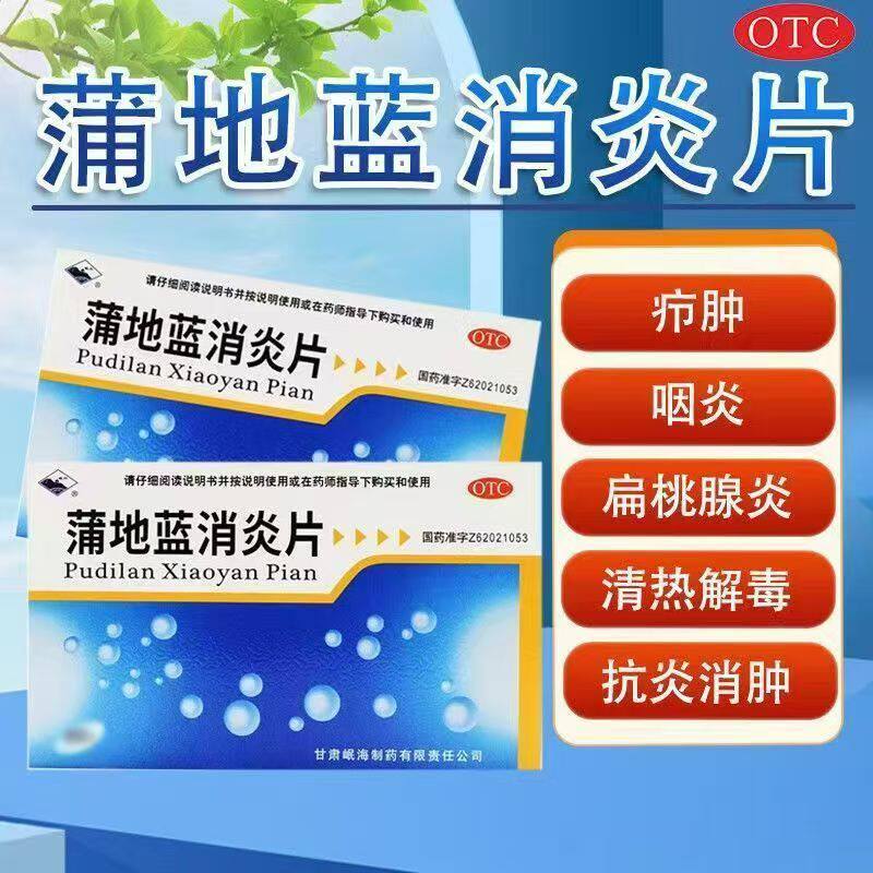 清热解毒 缓解咽喉肿痛 疖肿扁桃腺炎红热 岷州蒲地蓝消炎片48片