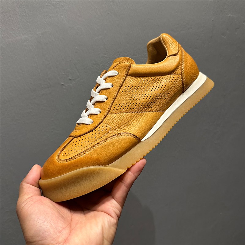 2025新款小白鞋男真皮德训鞋夏季镂空透气运动鞋轻便增高休闲板鞋