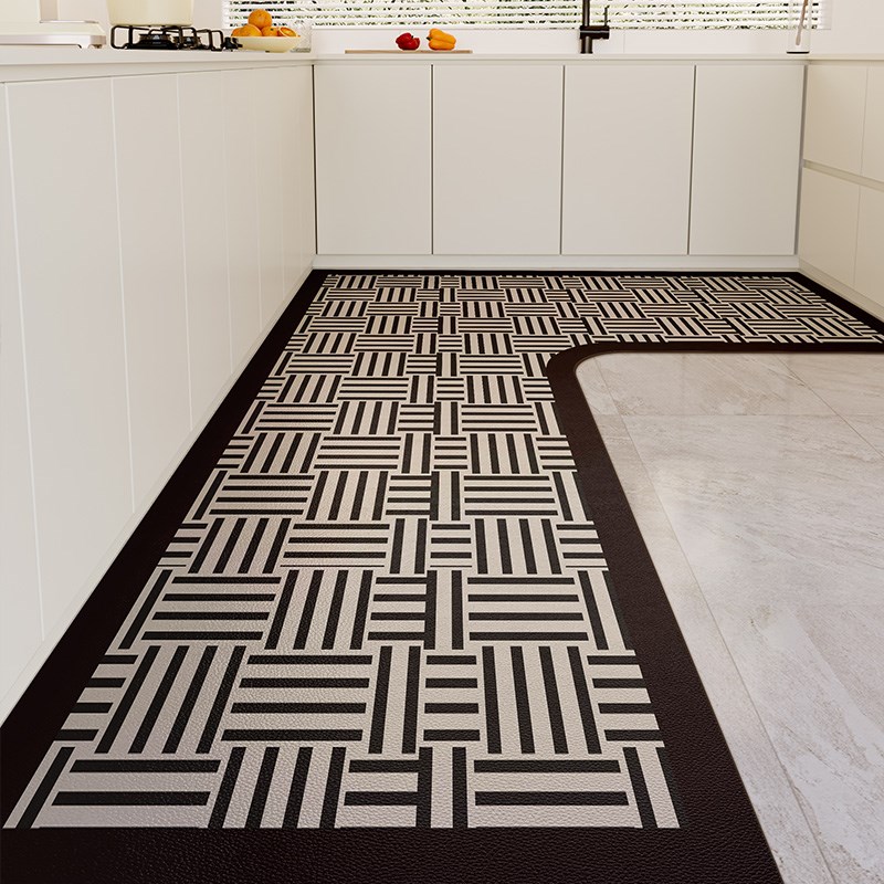 轻奢高端厨房门口专用地垫防滑防油pvc可擦免洗耐脏脚垫地毯垫子