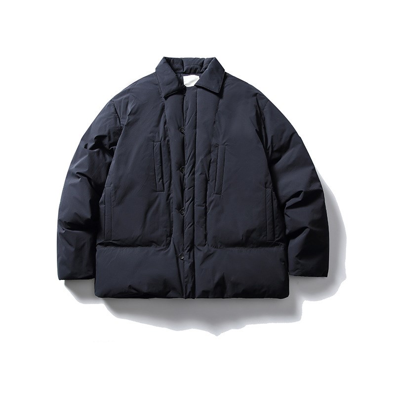 FORN3 2024冬季新款日系纯色多口袋面包服棉衣复古休闲宽松棉服男