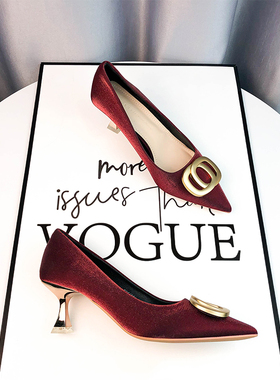 红色高跟鞋女结婚鞋禾秀婚纱两穿新娘鞋2023年新款冬妈妈宴会礼服