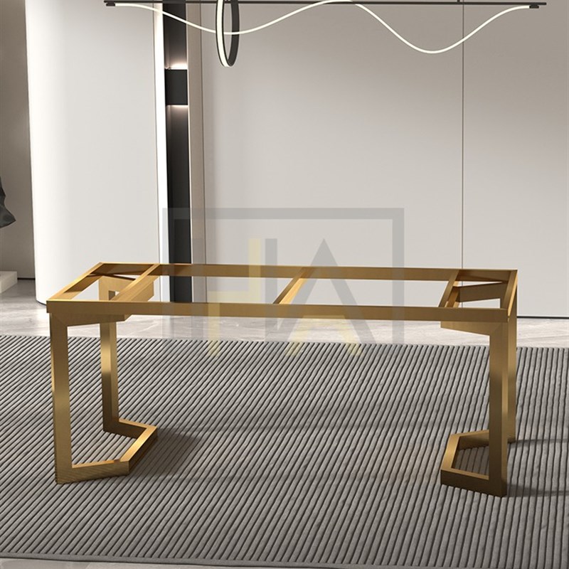 定制轻奢不锈钢桌脚岩板桌腿支架铁艺大理石金属架茶几碳钢餐桌架