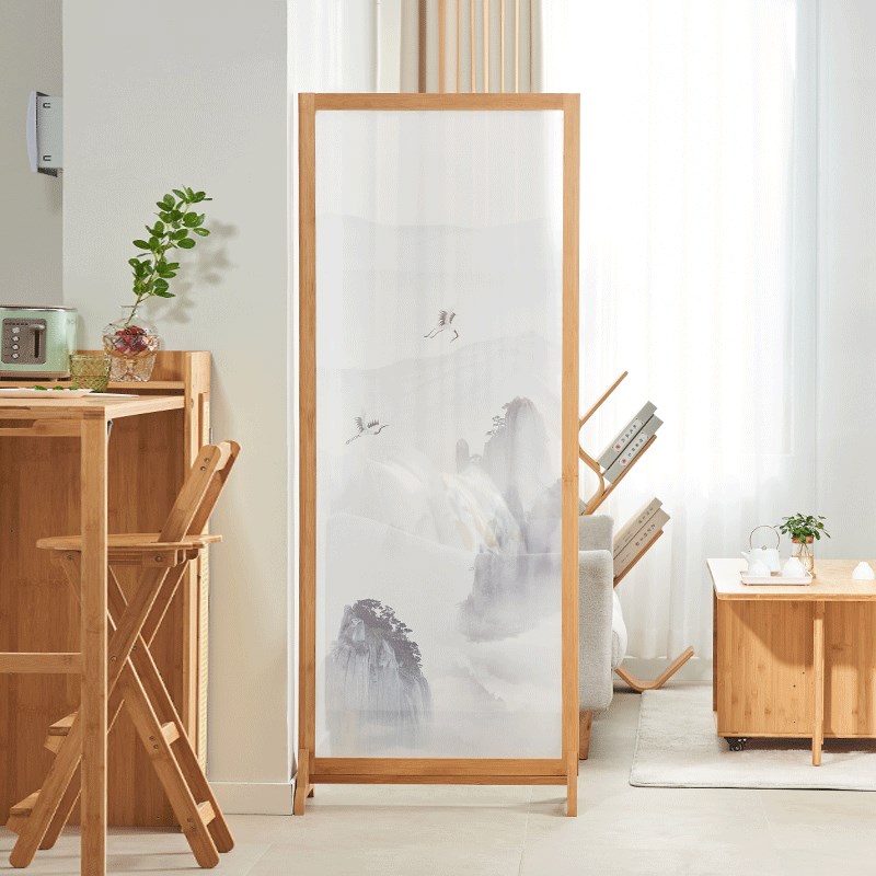 新中式屏风隔断入户正对门客厅现代简约玄关进门遮挡日式布艺座屏