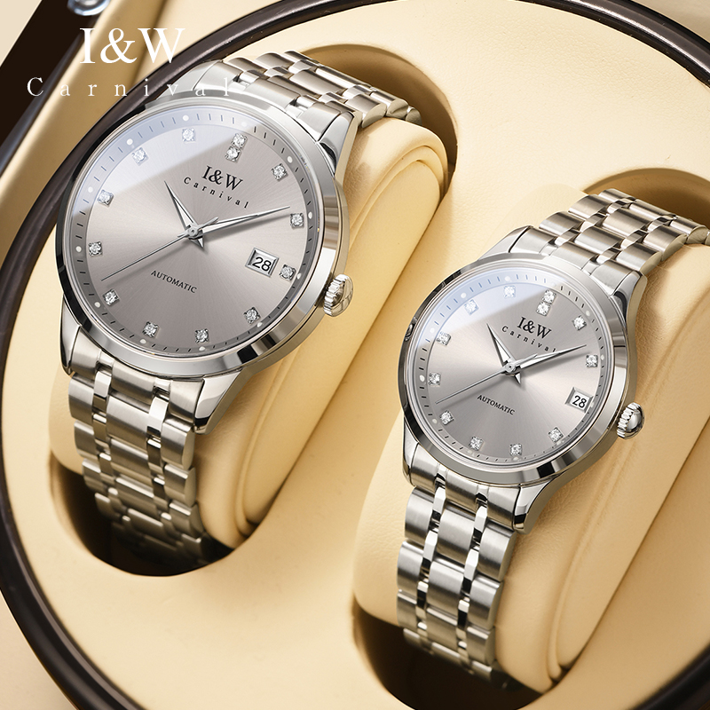 正品爱沃驰情侣手表情侣表一对全自动机械表男女士表2025女款腕表