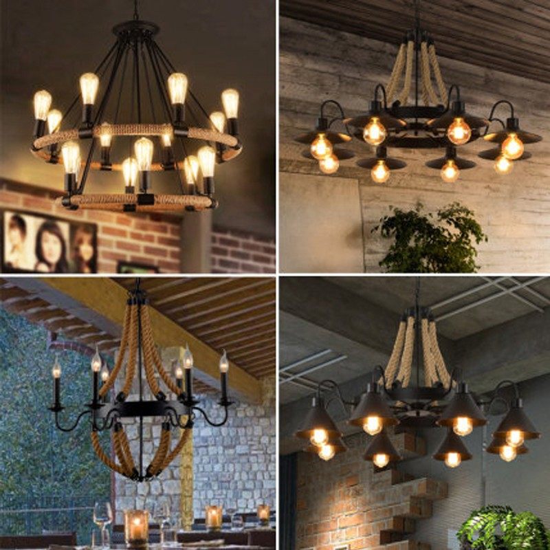 工业风复古麻绳吊灯创意个性饭店餐厅网咖酒吧服装店装饰铁艺吊灯,家装灯饰光源,酒店/宴会厅/餐饮吊灯,淘宝优惠券,粉丝福利购,淘宝优惠卷
