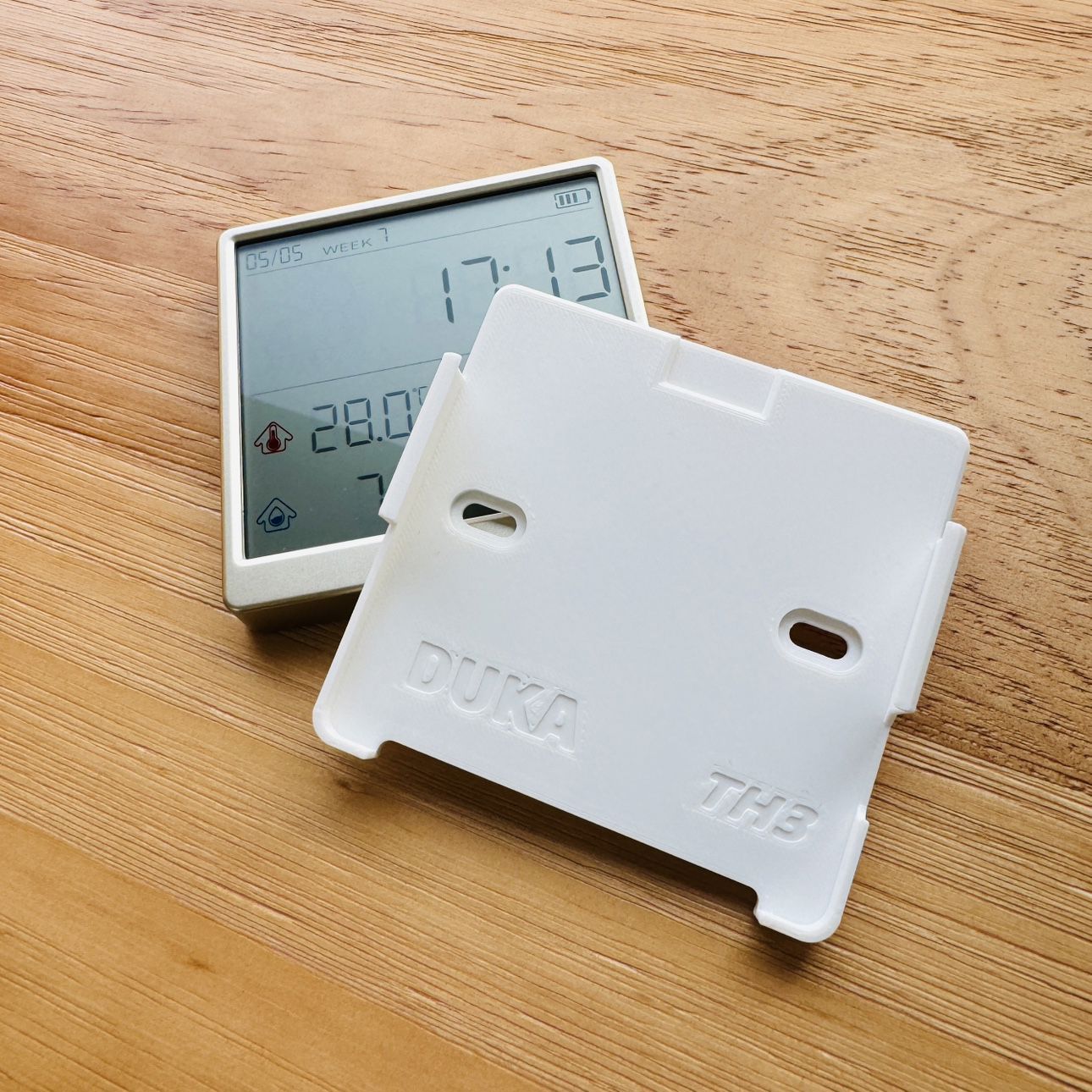 杜克TH3温湿度计支架温湿度计时钟室内温度计办公家用 底座支架