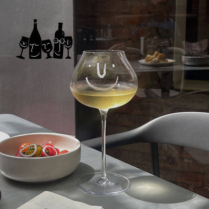 微笑醉伴Smile with wine 笑脸杯水晶高脚杯葡萄酒杯红酒杯原创