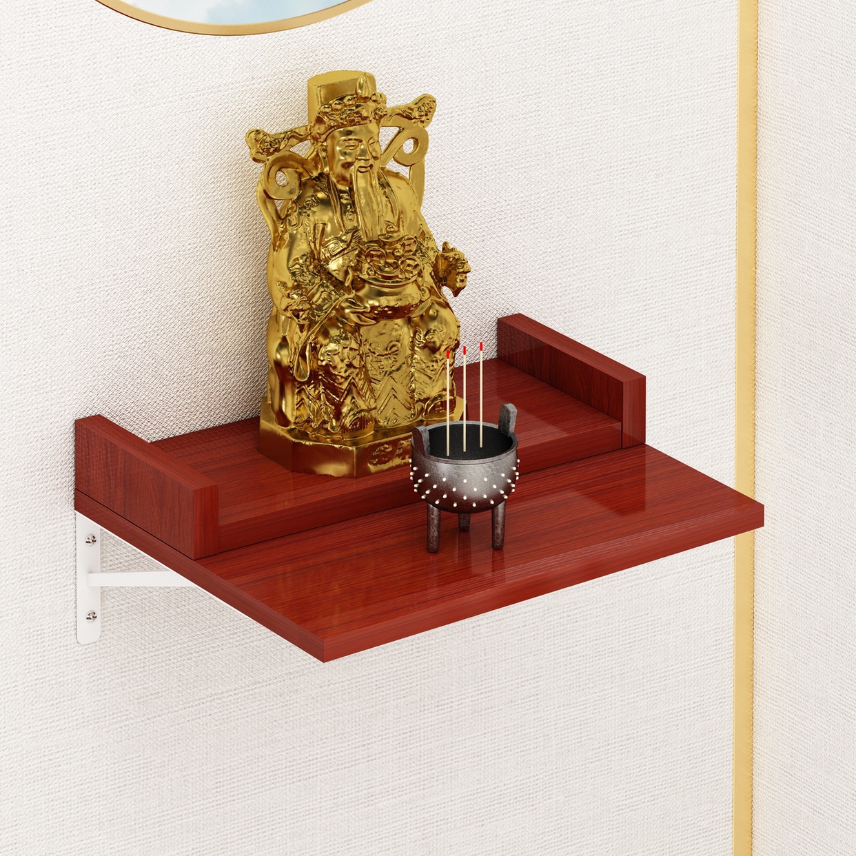 佛龛壁挂式神龛挂墙供奉桌供台供奉财神观音菩萨关公供桌家用坐台