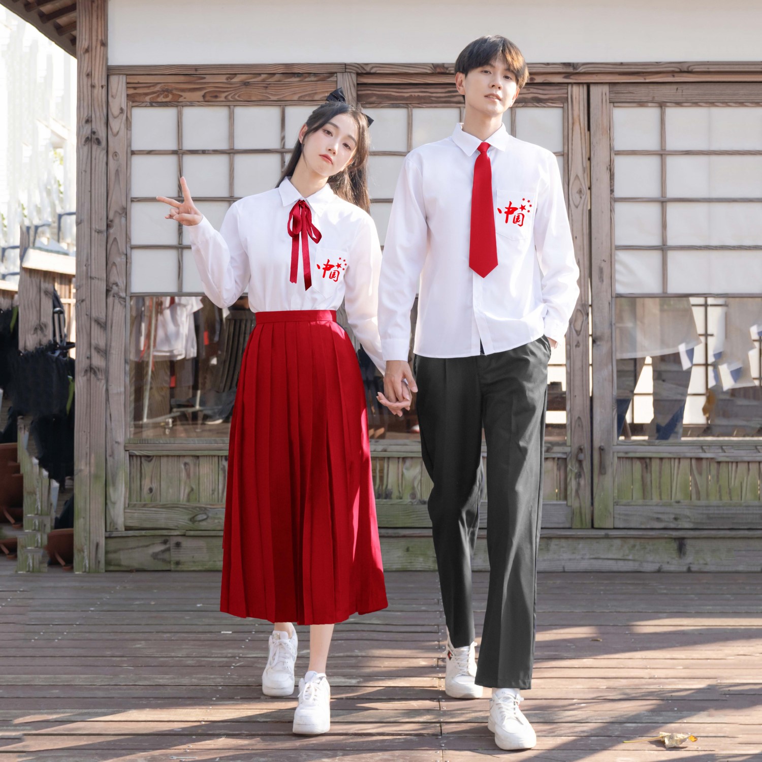 毕业班服学院风套装初中生运动会合唱朗诵演出服高中学生韩版校服