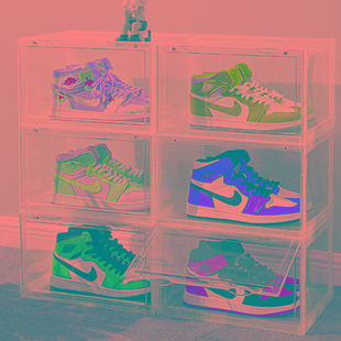 GOTO优选透明侧开鞋盒球鞋展示磁吸收纳盒子塑料鞋柜防氧化鞋盒