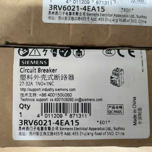 (询价)断路器3RV6021-4EA15，27-32A