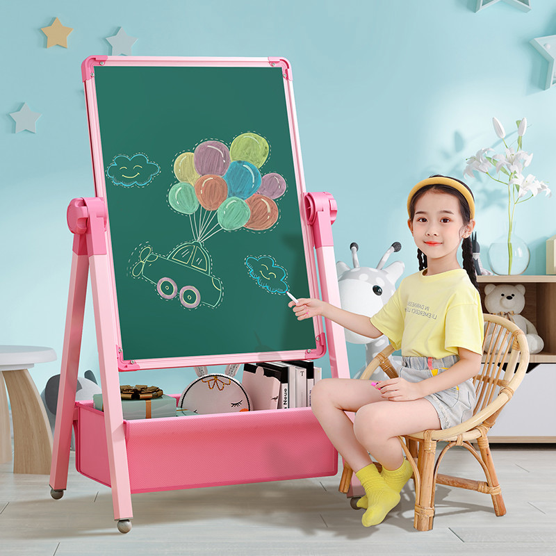 卓越星白板写字板儿童画板支架式免安装可升降折叠办公磁性双面小