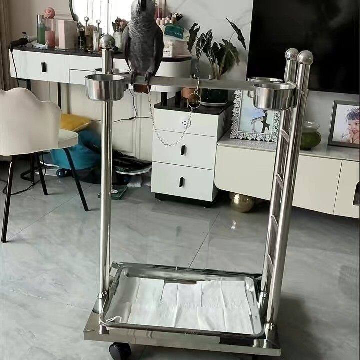 鹦鹉炫凤和尚站架金刚大型鸟站架灰机大奎八哥不锈钢鹦鹉站架