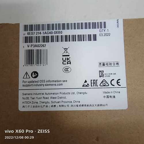 议~西门子处理器 CPU1214 6ES7214-1AG40-0